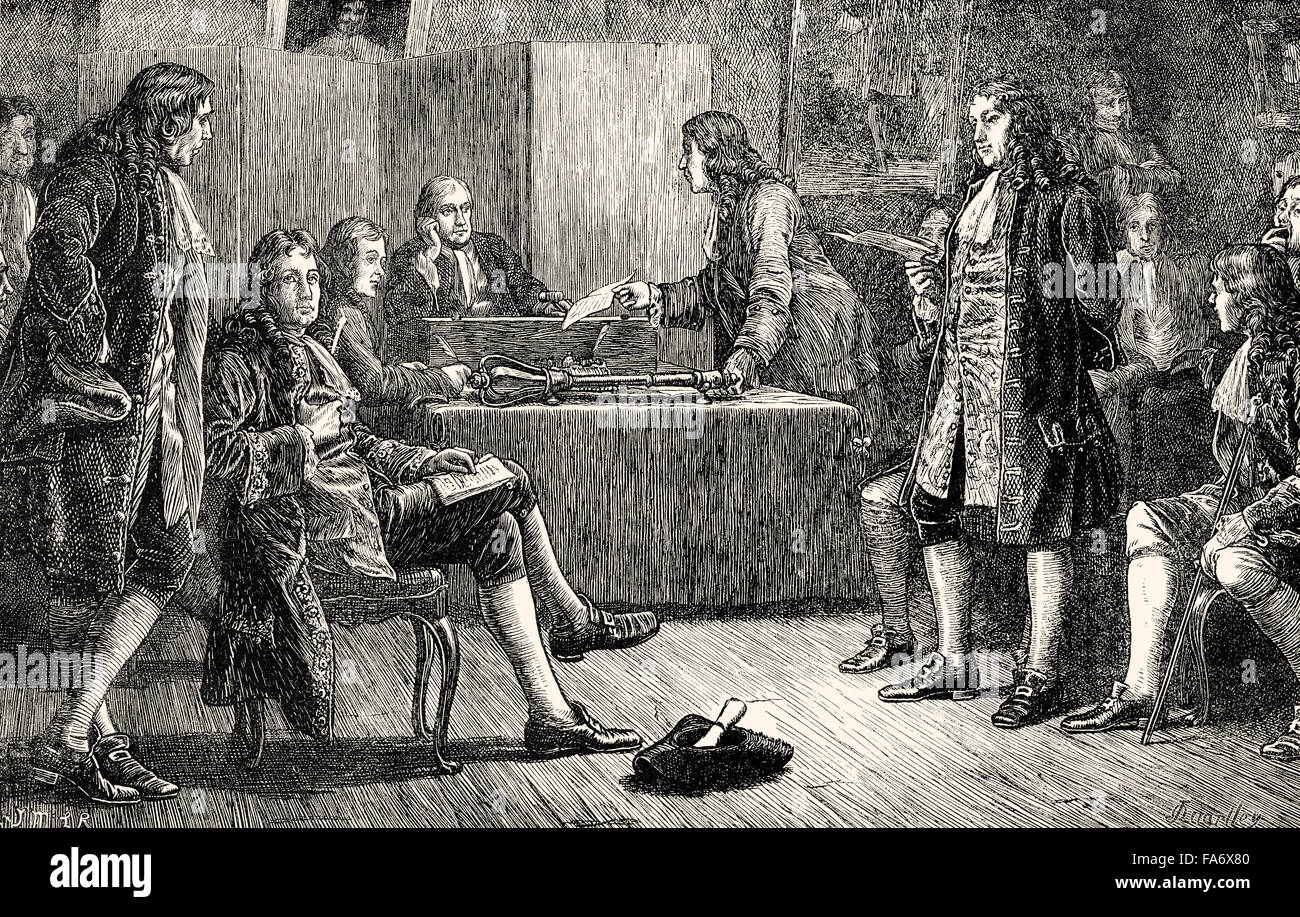 La Société royale de Crane Court, Londres, 17e siècle Banque D'Images