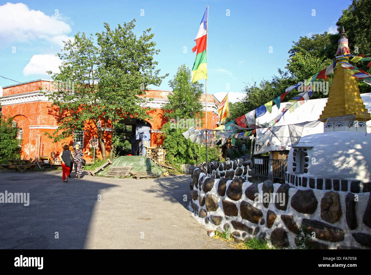 Copenhague, Danemark - Juillet 28, 2012 : Christiania, également connu sous le nom de Freetown Christiania est un quartier autonome auto-proclamé, couvrant 34 hectares dans le quartier de Christianshavn à Copenhague Banque D'Images