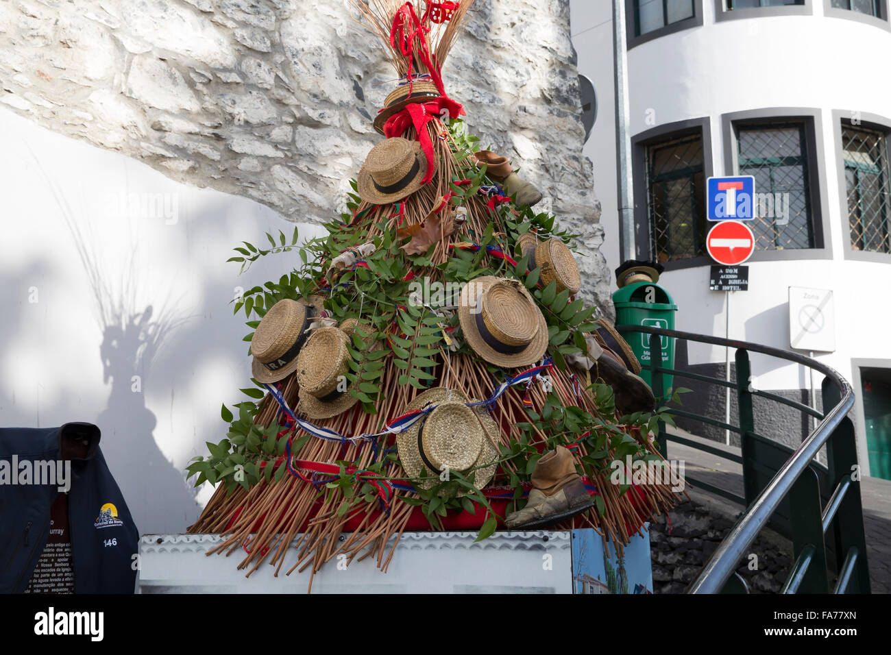 Luge Traîneau en osier à Monte,Funchal, Madère, qui a été traditionnelle pour plus de 100 ans Banque D'Images