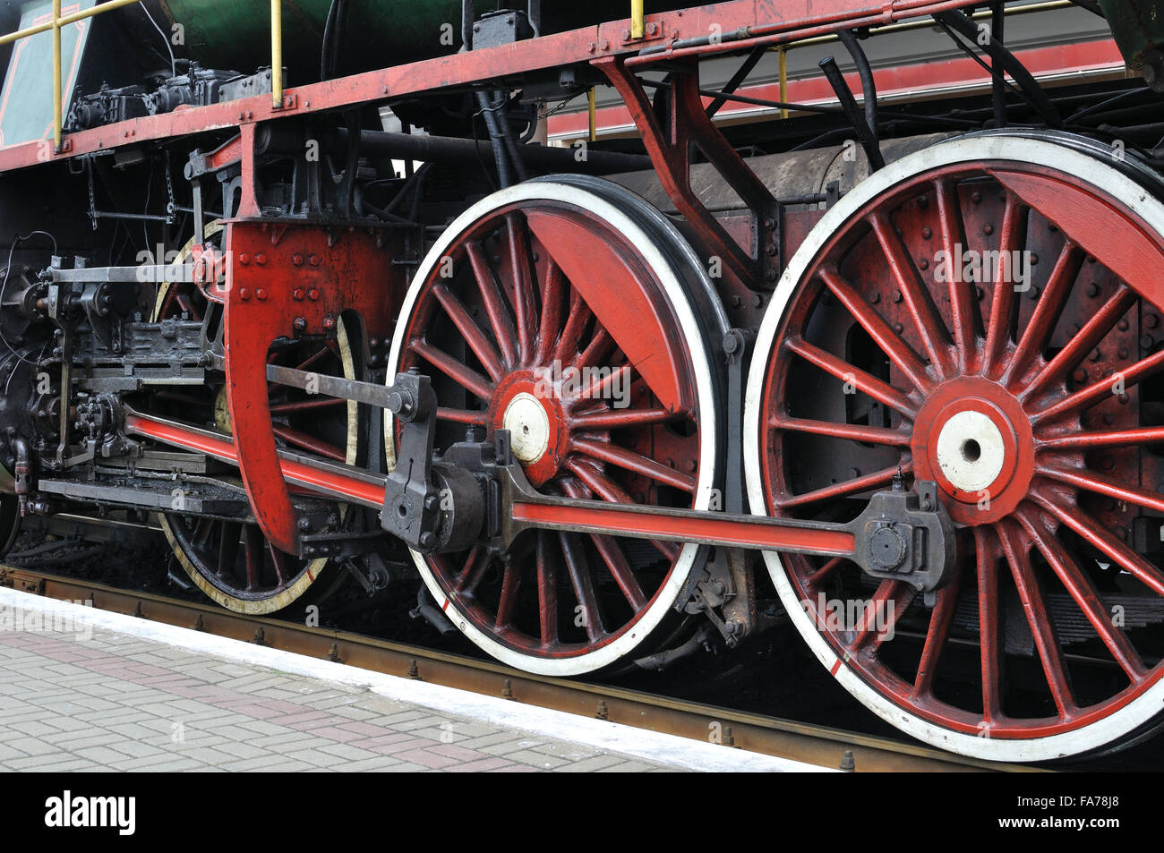 Partie de la locomotive à vapeur active Banque D'Images