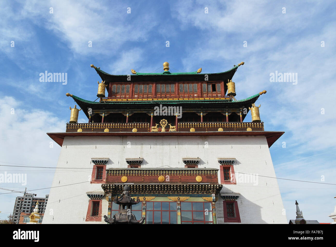 Monastère de Gandan à Oulan Bator - Mongolie Banque D'Images