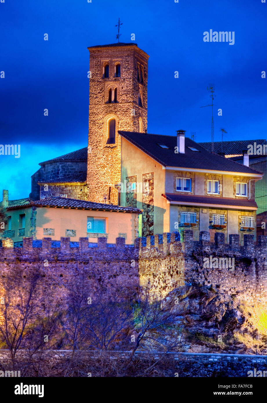 Buitrago de Lozoya, province de Madrid. Église de Santa Maria del Castillo (VXIVth siècle). Espagne Banque D'Images