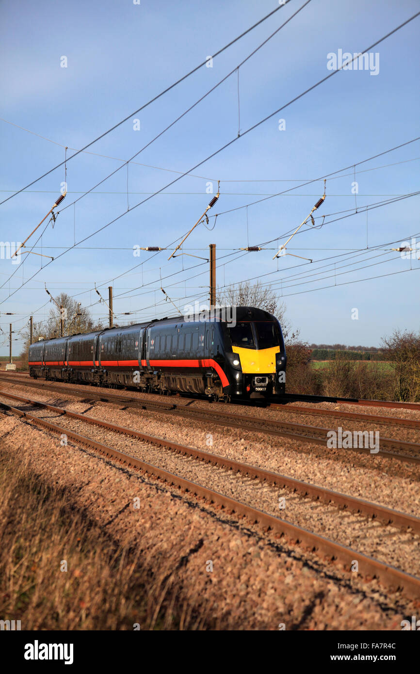 59907, classe 180 Zephyr, Grand Central société d'exploitation des trains à grande vitesse, trains diesel, East Coast Main Line Railway, Peterbor Banque D'Images