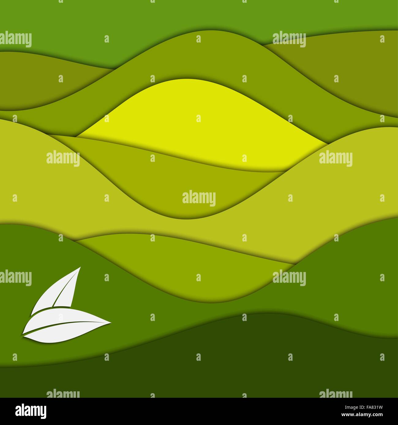 Plantation de thé. Abstract green paper background pour votre conception Illustration de Vecteur
