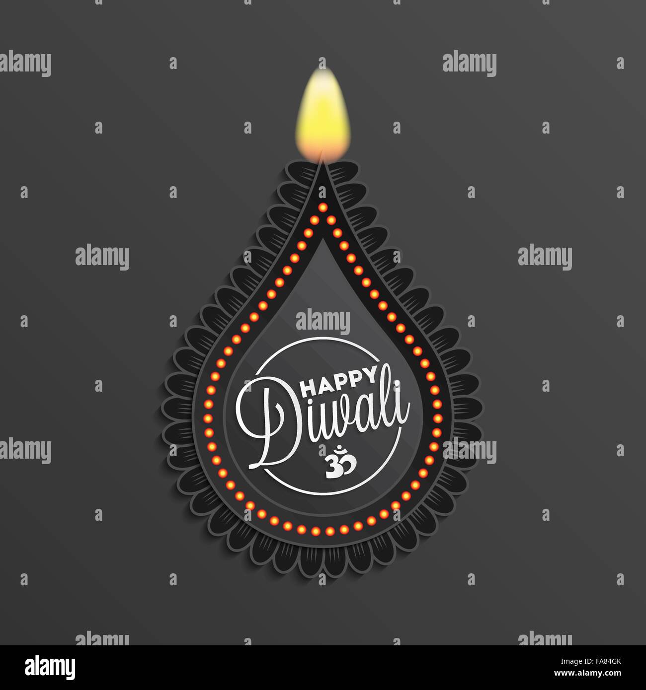 Diwali diya lampe à pétrole pour votre conception de carte de vœux Illustration de Vecteur