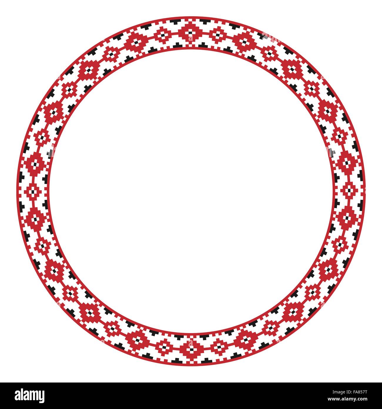 Vector illustration du motif brodé rond slaves traditionnels Illustration de Vecteur