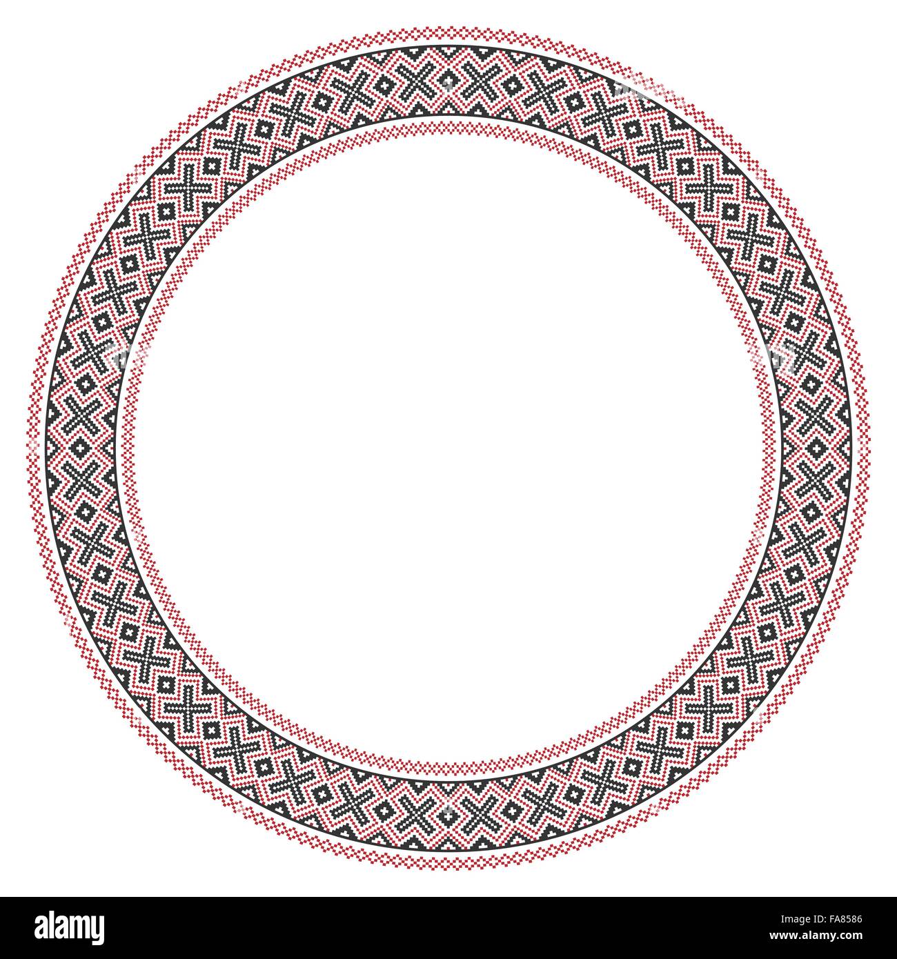 Vector illustration of Slaves traditionnels round motif brodé pour votre conception Illustration de Vecteur