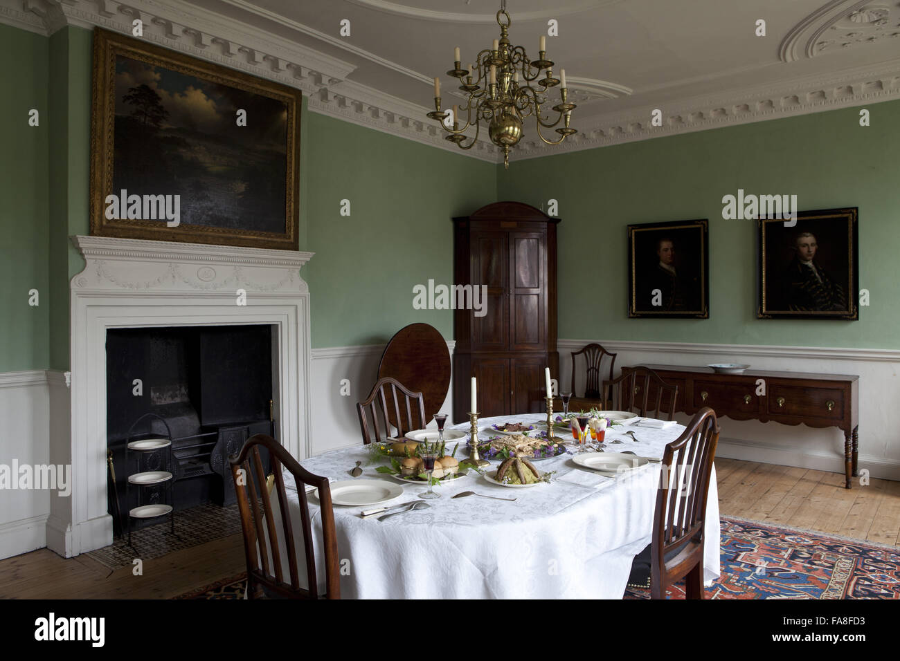 La salle à manger de la Maison de Wordsworth, Cockermouth, Cumbria. Banque D'Images