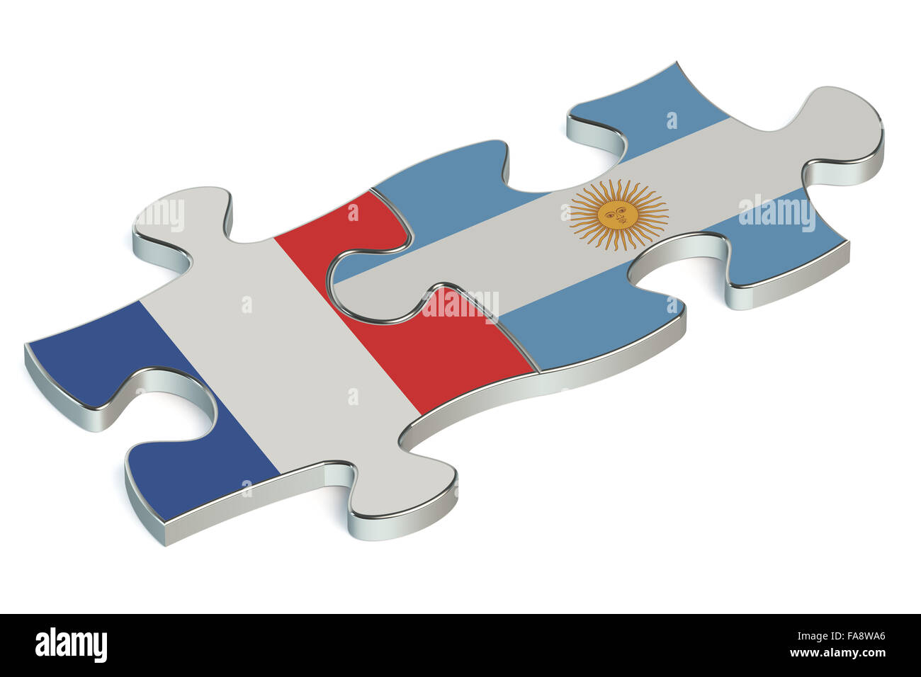 L'Argentine et la France puzzles de drapeaux Banque D'Images