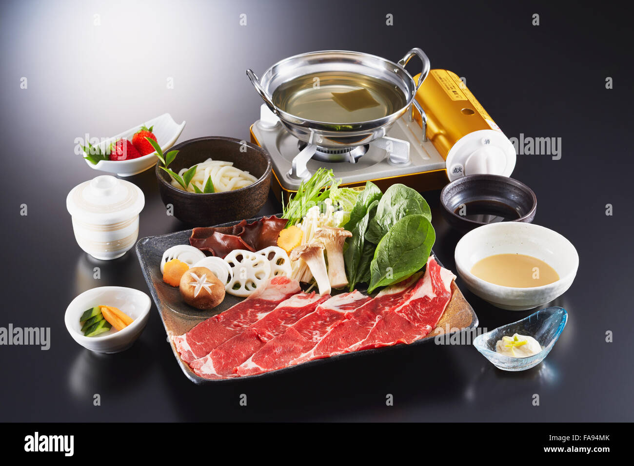 De style japonais, un assortiment de plats internationaux Banque D'Images