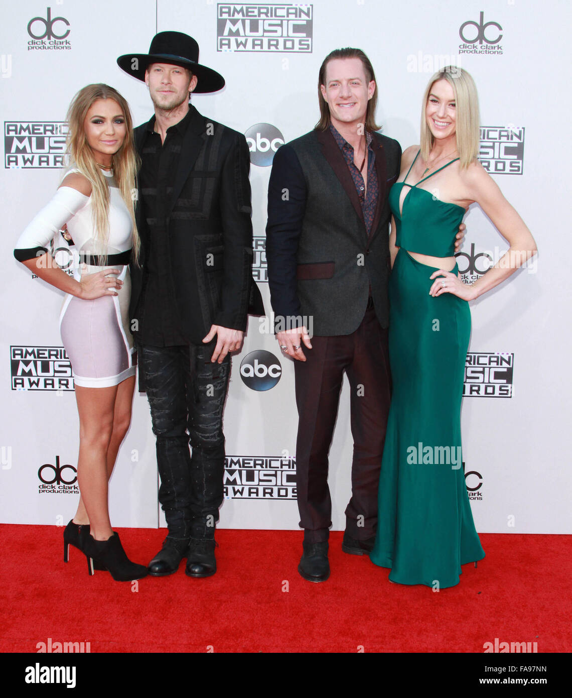 American Music Awards 2015 - Arrivées tenue au théâtre avec Microsoft : Florida Georgia Line : Brian Kelley, Tyler Hubbard Où : Los Angeles, California, United States Quand : 22 Nov 2015 Banque D'Images