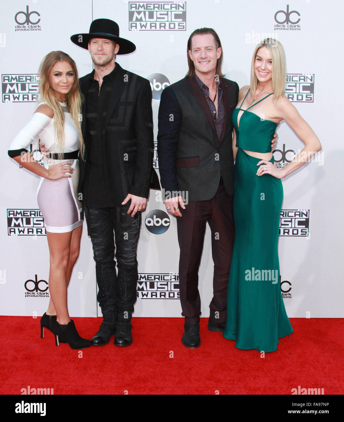 American Music Awards 2015 - Arrivées tenue au théâtre avec Microsoft : Florida Georgia Line : Brian Kelley, Tyler Hubbard Où : Los Angeles, California, United States Quand : 22 Nov 2015 Banque D'Images