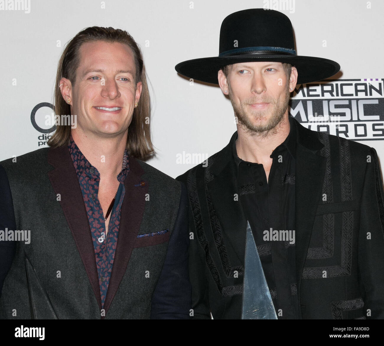 Assister à des célébrités 2015 American Music Awards au Théâtre de Microsoft. Avec : Tyler Hubbard, Brian Kelley, Floride Géorgie Ligne Où : Los Angeles, California, United States Quand : 22 Nov 2015 Banque D'Images
