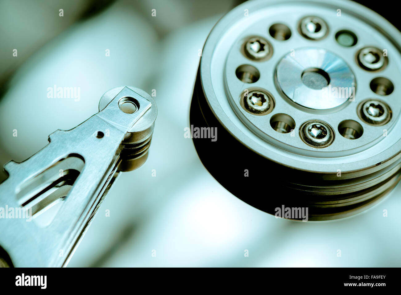 Disque dur d'ordinateur close up, selective focus Banque D'Images