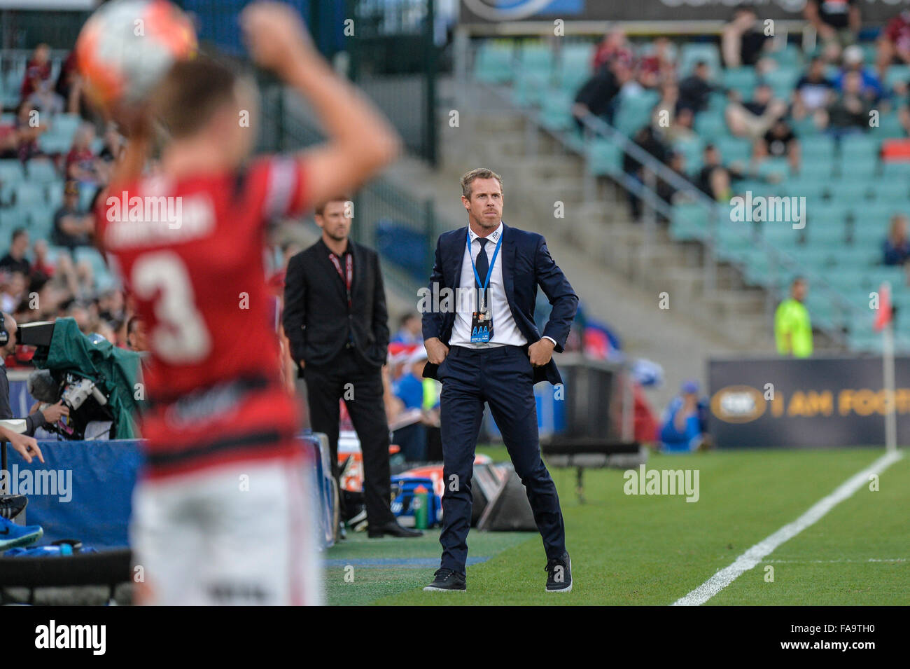 Pirtek Stadium, Sydney, Australie. Le 24 décembre, 2015. Hyundai A-League. Western Sydney contre Newcastle Jets. L'entraîneur des jets Scott Miller. Wanderers remporte le match 2-0. Credit : Action Plus Sport/Alamy Live News Banque D'Images