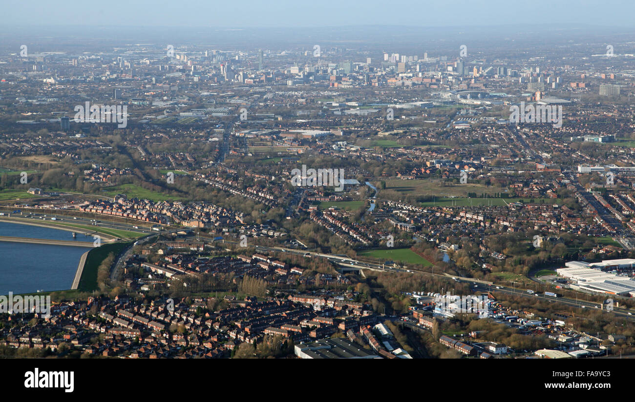 Vue aérienne de Audenshaw à Manchester, UK Banque D'Images