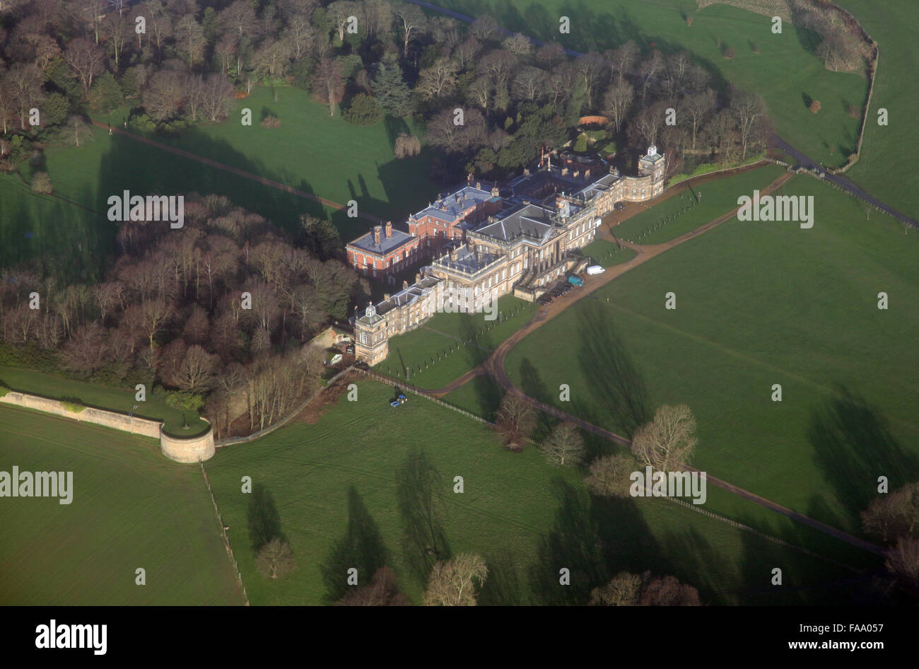 Vue aérienne de Wentworth Woodhouse country house, près de Doncaster, dans le Yorkshire, UK Banque D'Images