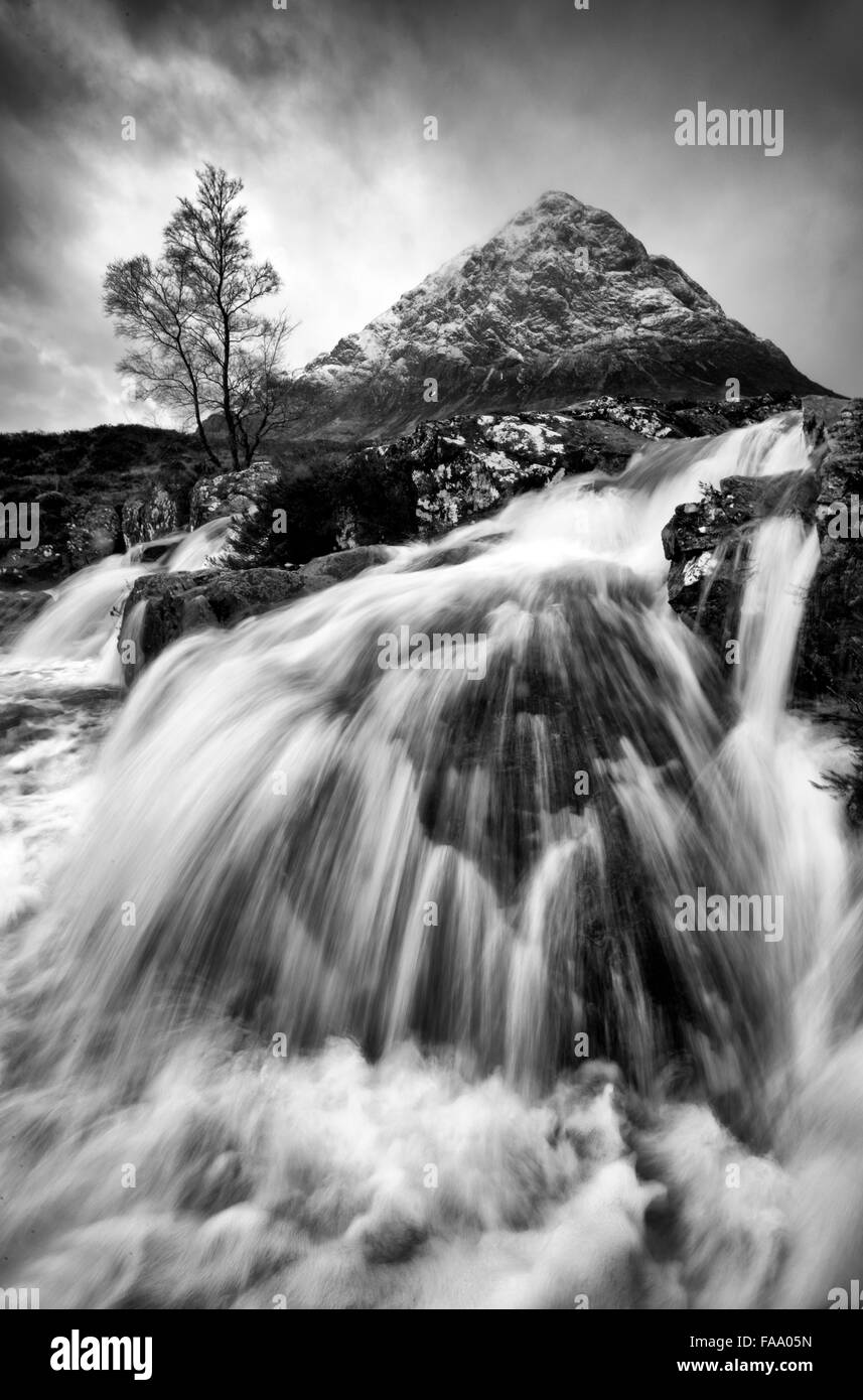 Buachaille Etive à hiver 2016 Mòr à Glencoe, en Écosse, Royaume-Uni Banque D'Images