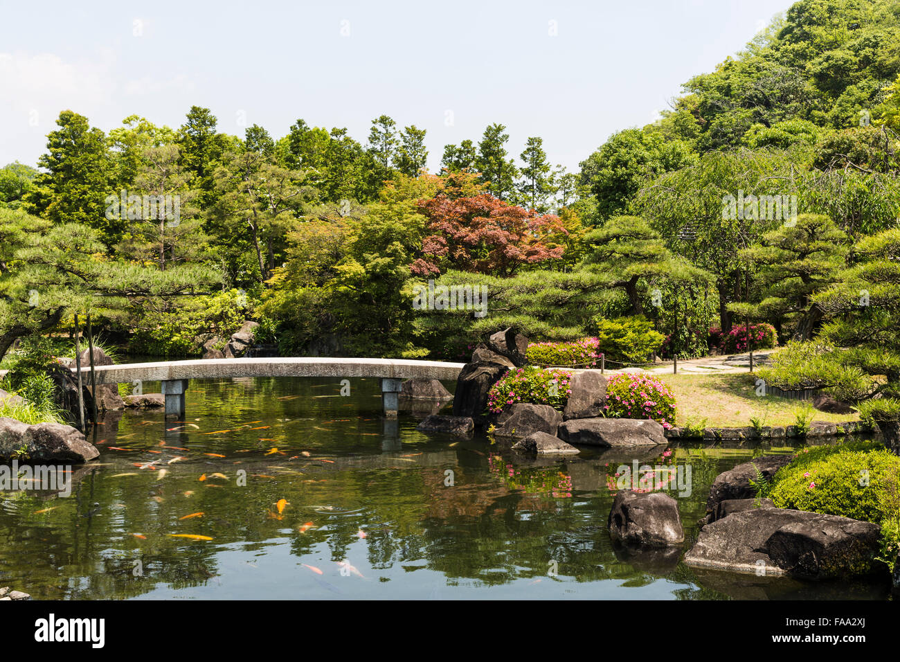 Le jardin de la résidence du Seigneur, Koko-En Jardin, Himeji, Préfecture de Hyōgo, au Japon Banque D'Images