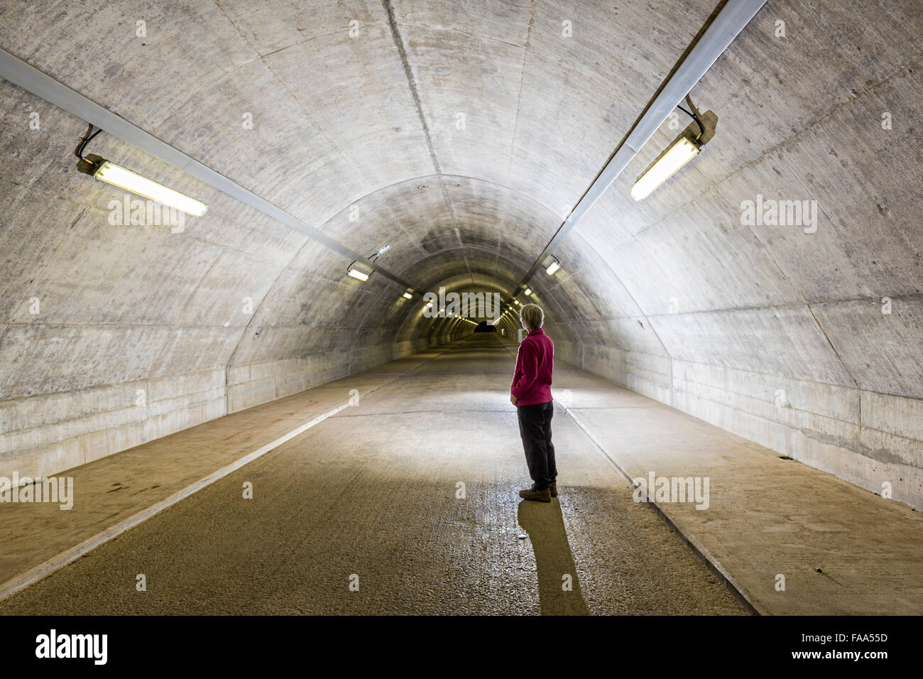 Tunnel d'accès au barrage de Kielder, Northumberland, England, UK Banque D'Images