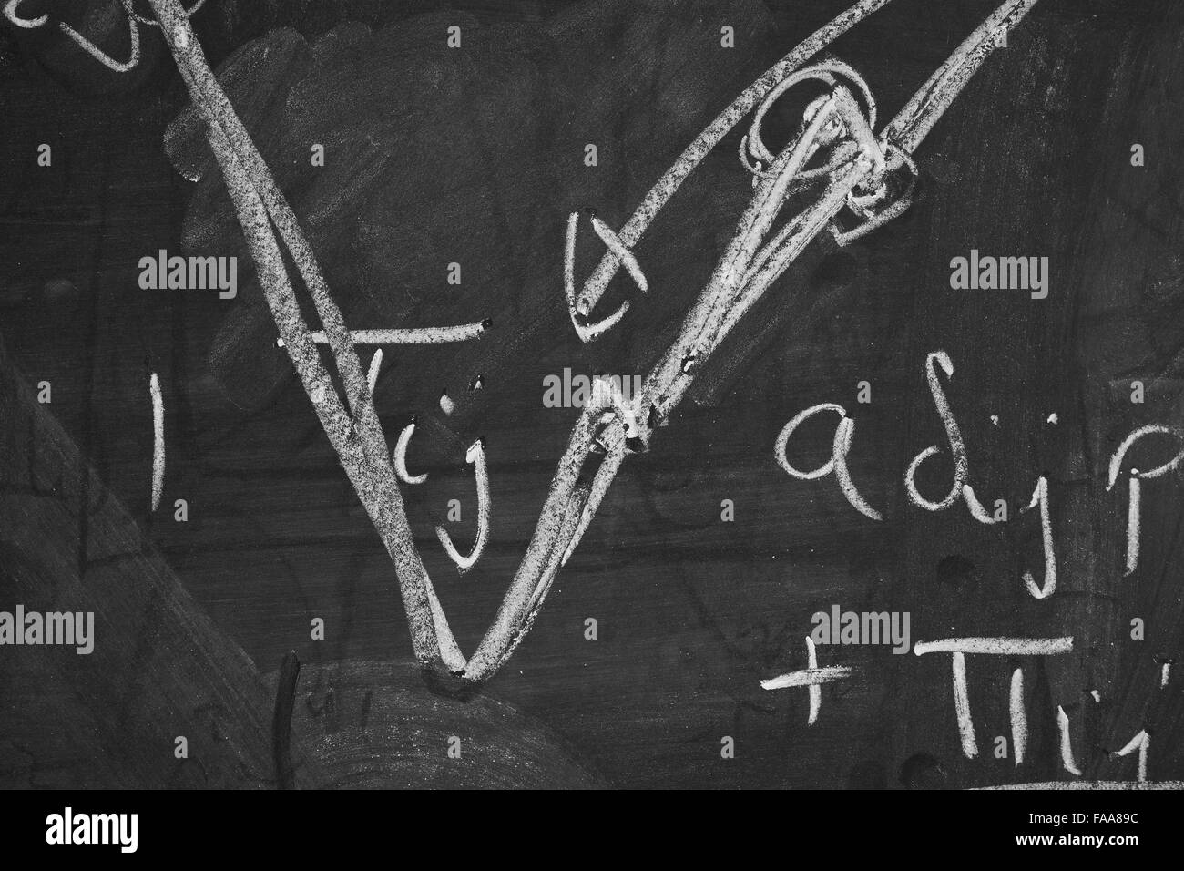 Tableau noir avec formule mathématique Banque D'Images