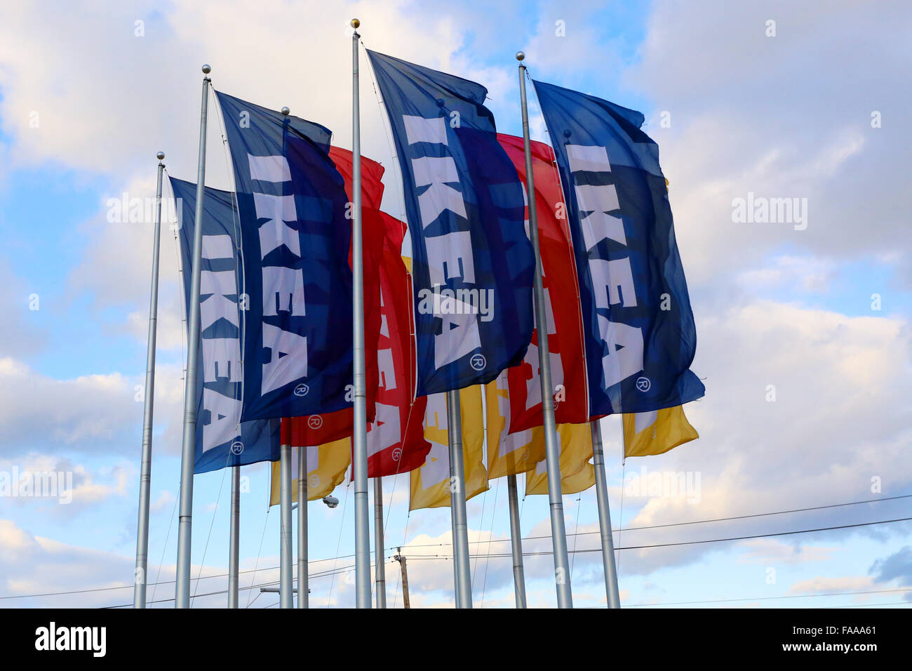 Drapeaux de IKEA Banque D'Images