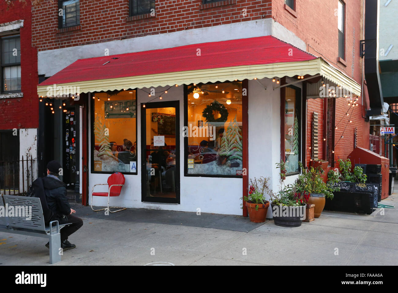 Pies 'n' cuisses, 166 S 4th St, Brooklyn, NY. Façade extérieure d'un restaurant de cuisine de confort du sud dans le quartier de Williamsburg. Banque D'Images