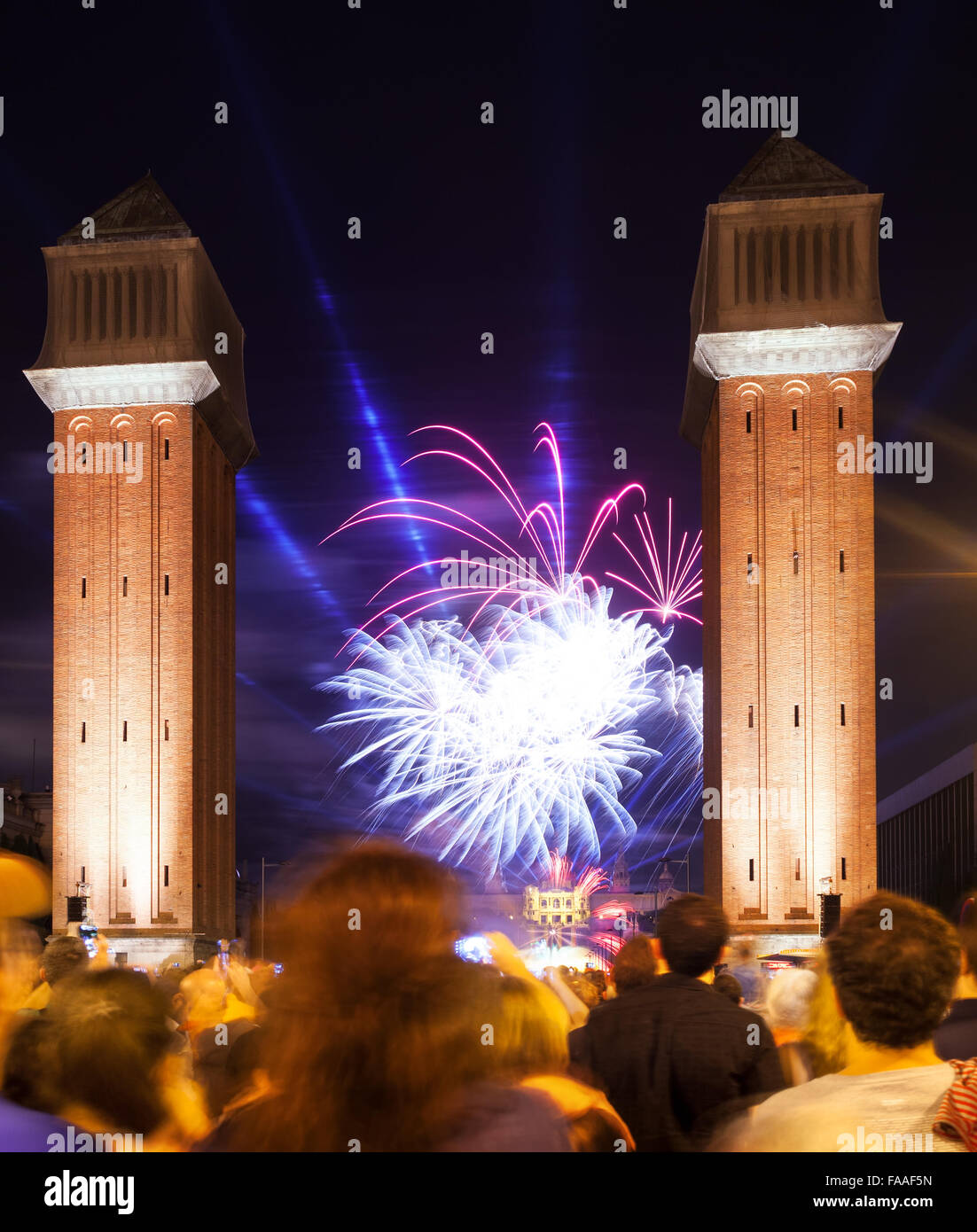 D'artifice dans la Merce Festival à Barcelone. Espagne Banque D'Images