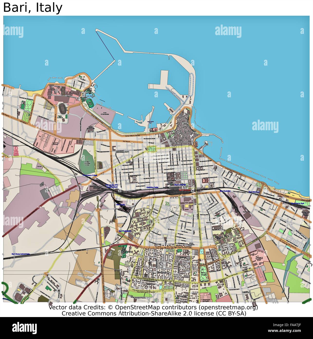 Plan de la ville de Bari Italie Photo Stock - Alamy
