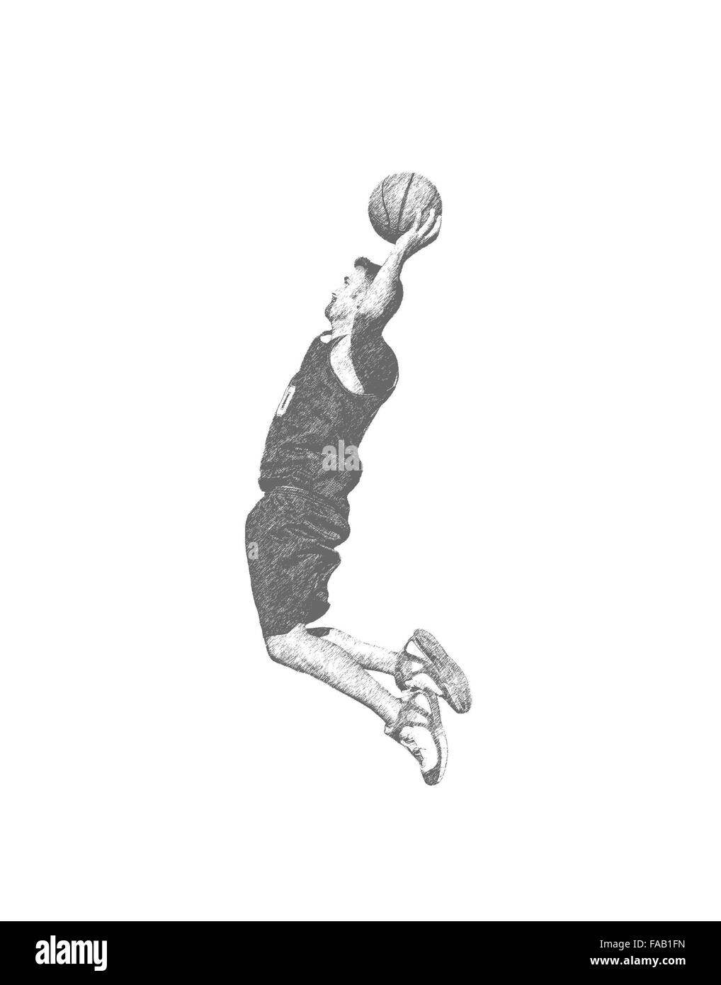 Joueur de basket-ball tir de la balle Banque D'Images
