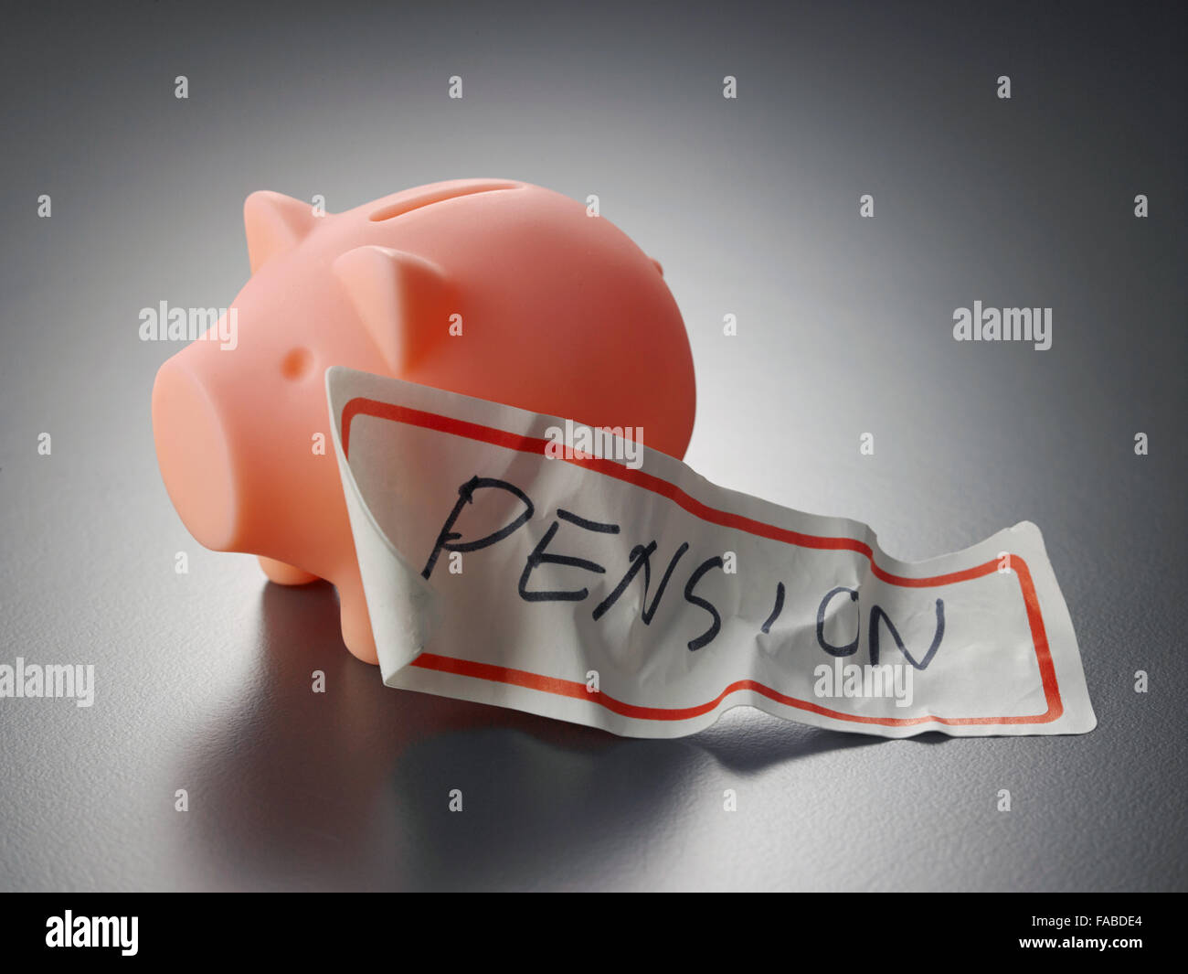 Tirelire et l'autocollant pension Banque D'Images