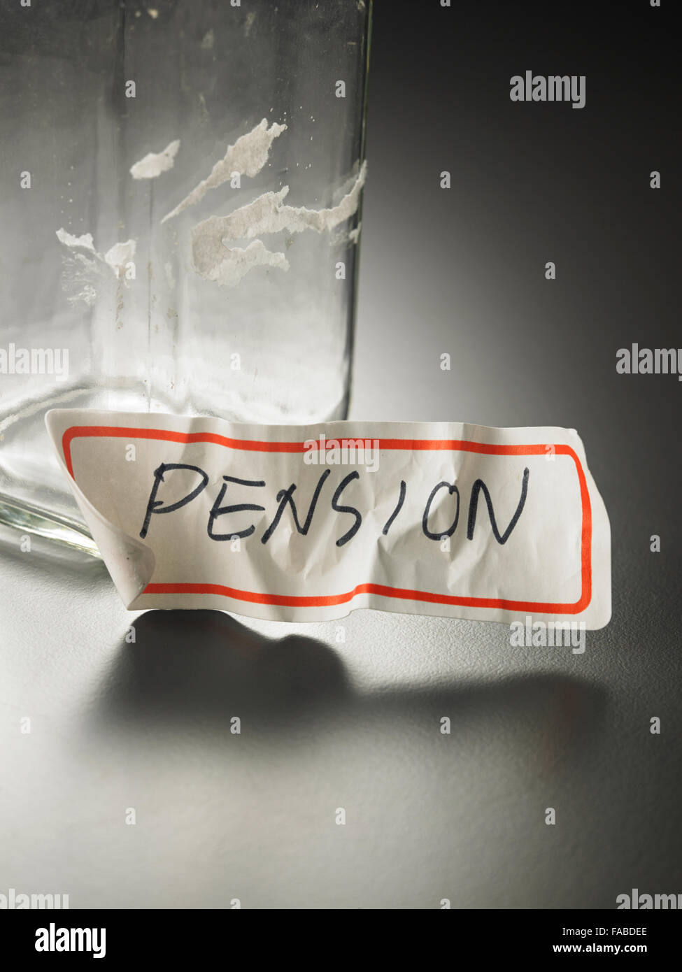 Label retraite peel out du pot Banque D'Images