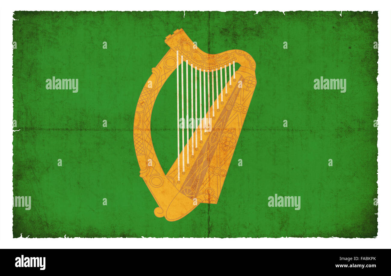 Drapeau de la province irlandaise Leinster créé en grunge style Banque D'Images