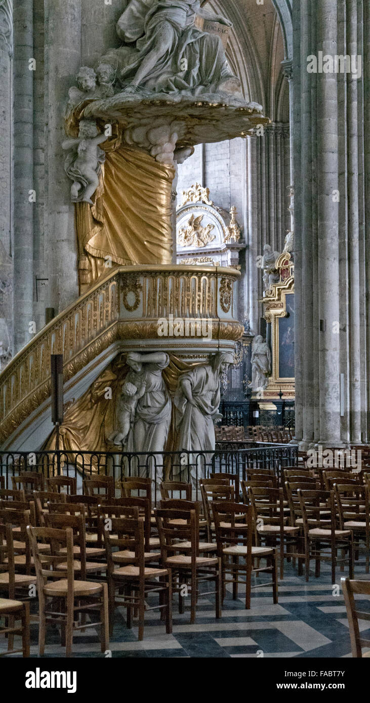 'La cathédrale Notre Dame d'Amiens, Picardie, France Banque D'Images