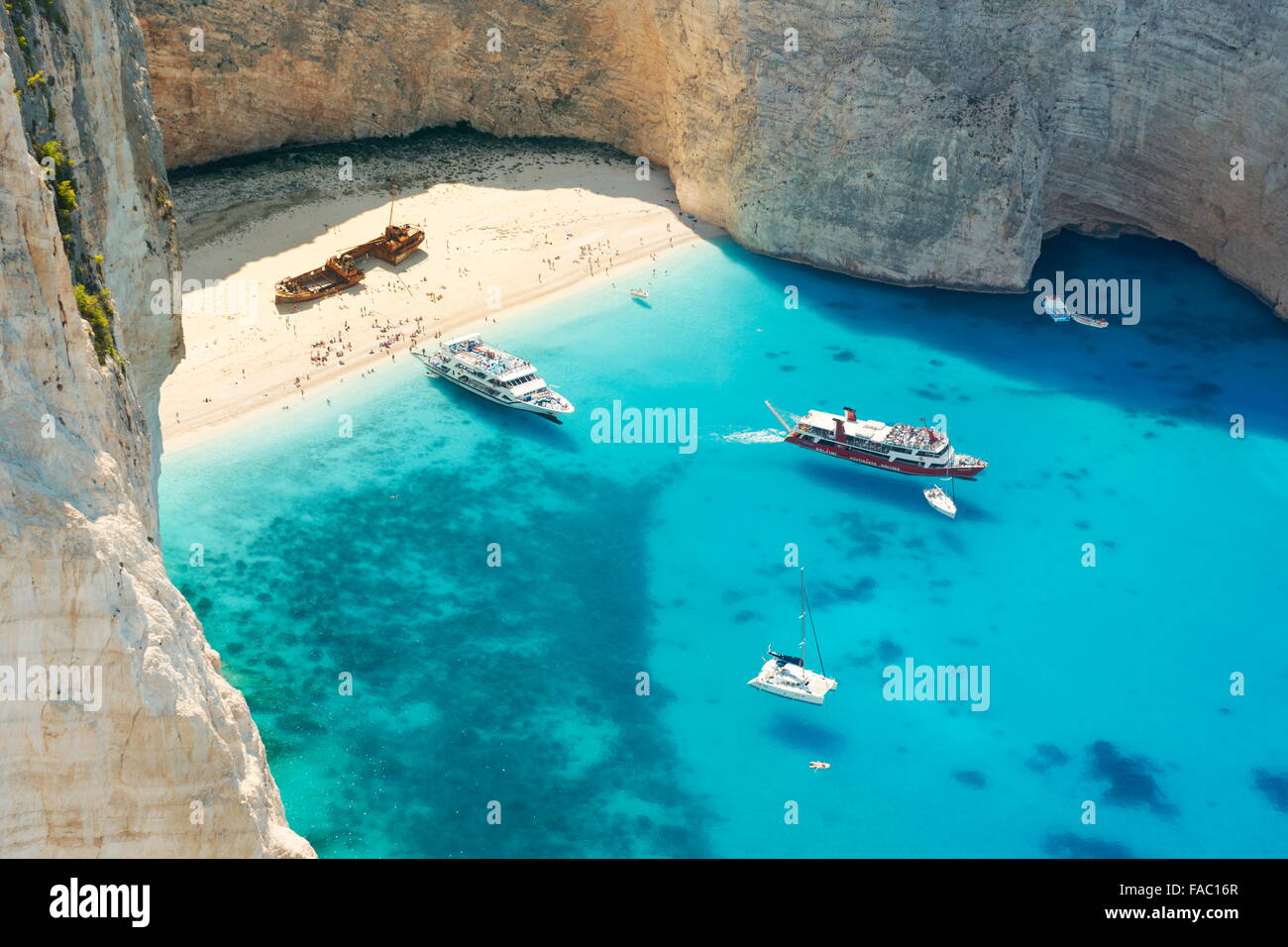 Plage de Navagio - l'île de Zakynthos, Shipwreck Cove Banque D'Images