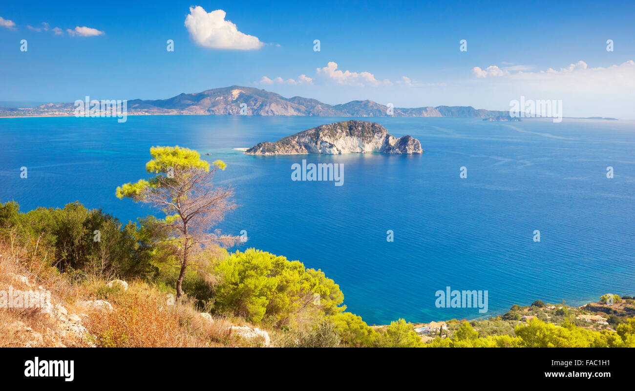 Grèce - Mer Ionienne, l'île de Zakynthos, Marathonisi Island, où la tortue de mer Caretta pond ses oeufs Banque D'Images