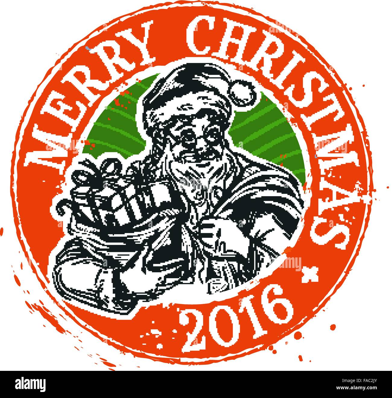 Joyeux Noël et Bonne Année logo vector modèle. Maison de vacances ou l'icône du Père Noël Illustration de Vecteur