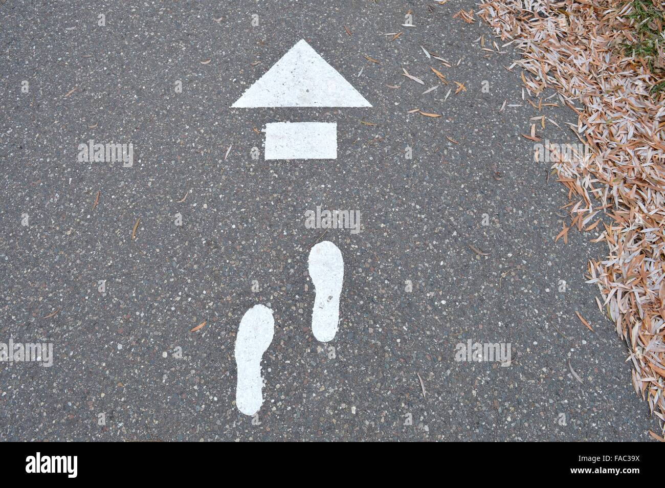 Symbole Chemin de marche Banque D'Images