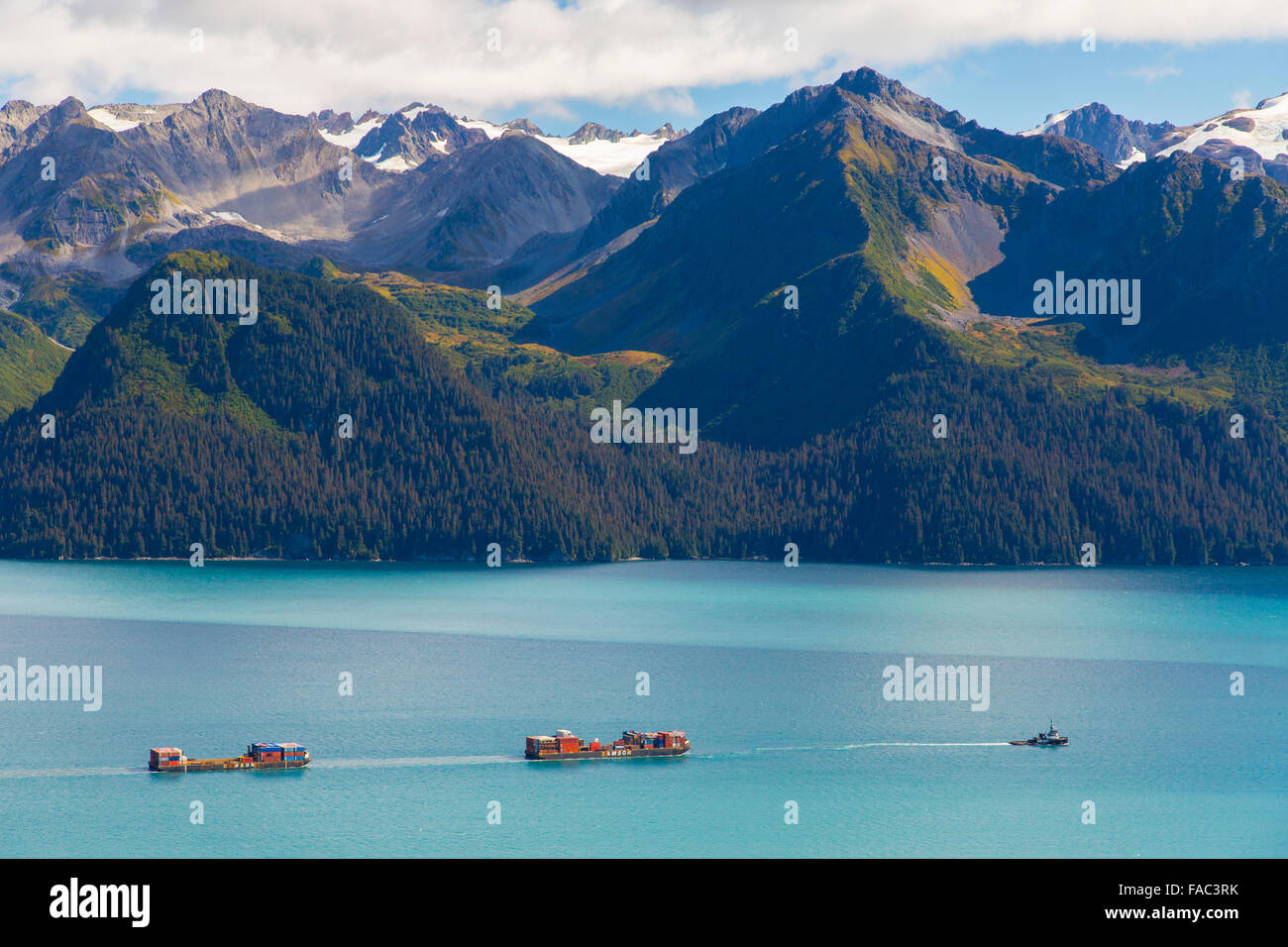 Samson et de remorqueurs, Résurrection Bay, Seward, Alaska. Banque D'Images