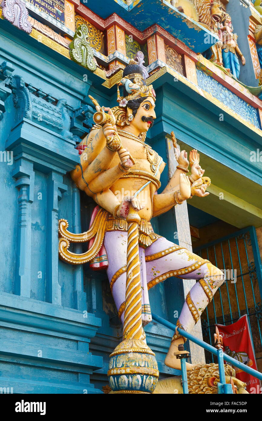 Sri Lanka - COLOMBO, Temple Hindou Gopuram, détail de la décoration Banque D'Images