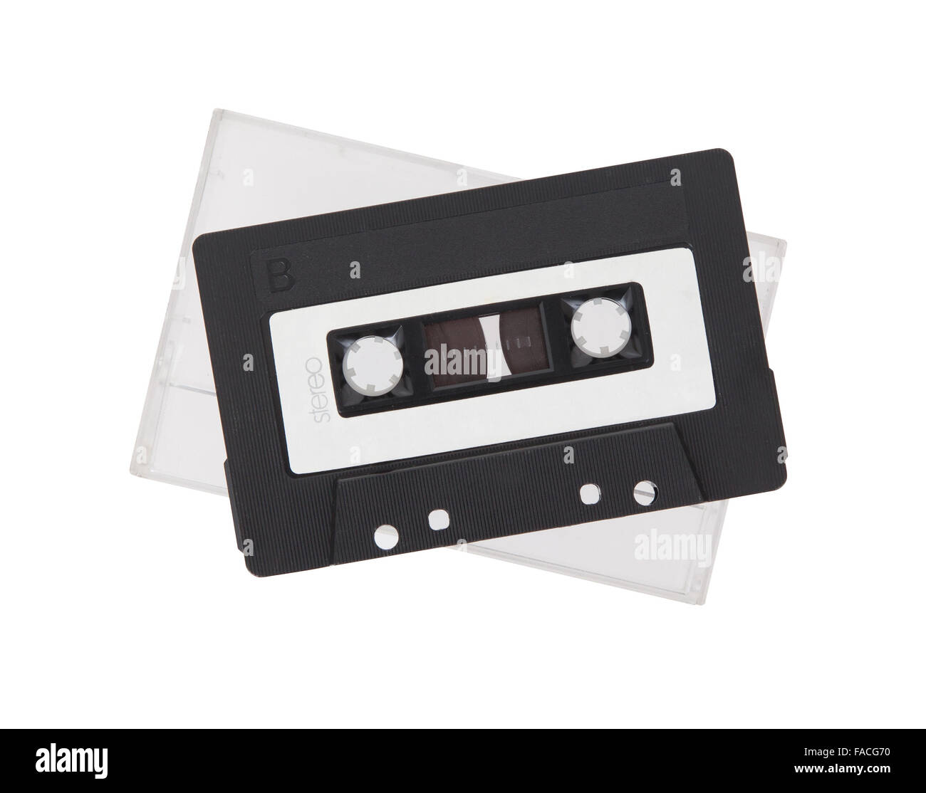 Vintage cassette audio, isolé sur fond blanc Banque D'Images