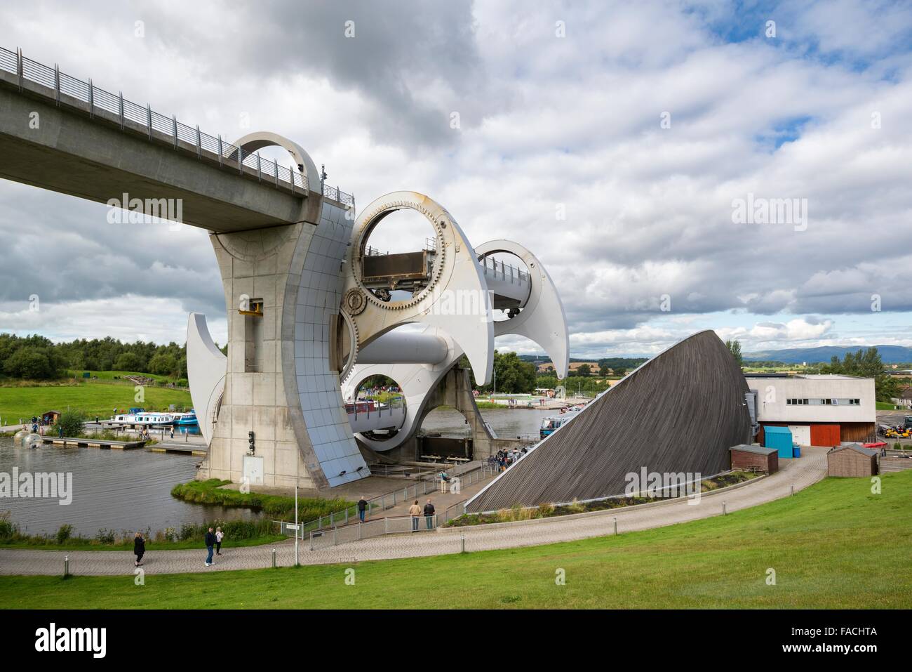 Roue de Falkirk, ascenseur à bateaux rotatif, Falkirk, Ecosse, Royaume-Uni Banque D'Images