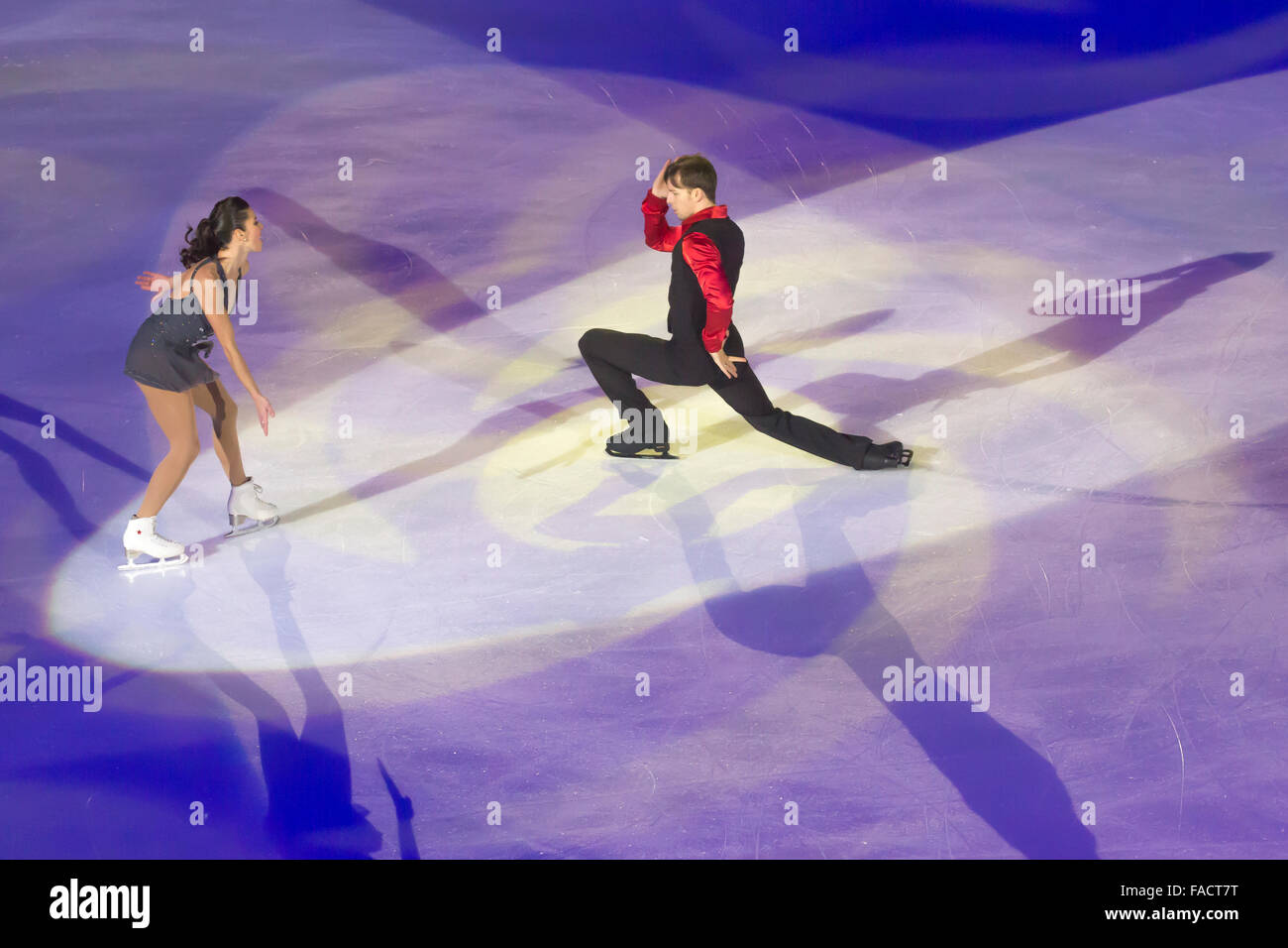 Valentina Marchei et Ondrej Hotarek champions de patinage libre Banque D'Images