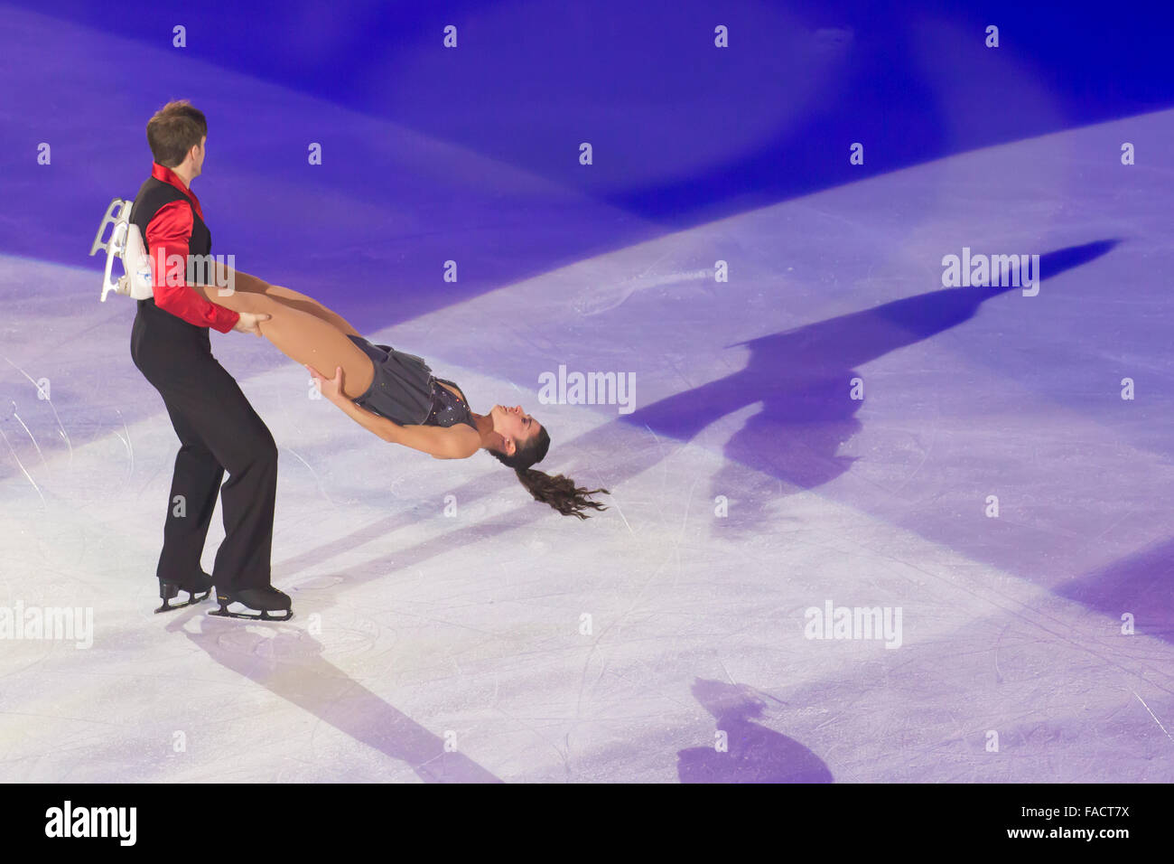 Valentina Marchei et Ondrej Hotarek champions de patinage libre Banque D'Images