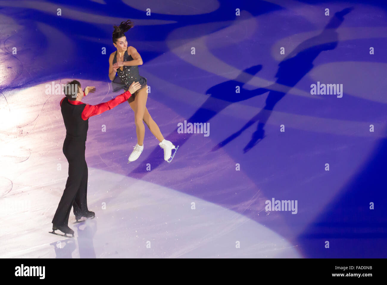 Valentina Marchei et Ondrej Hotarek champions de patinage libre Banque D'Images