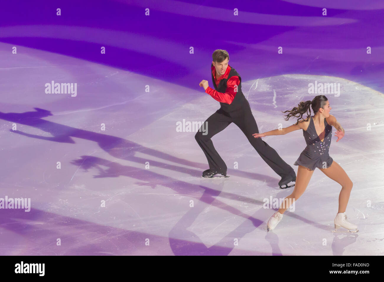 Valentina Marchei et Ondrej Hotarek champions de patinage libre Banque D'Images