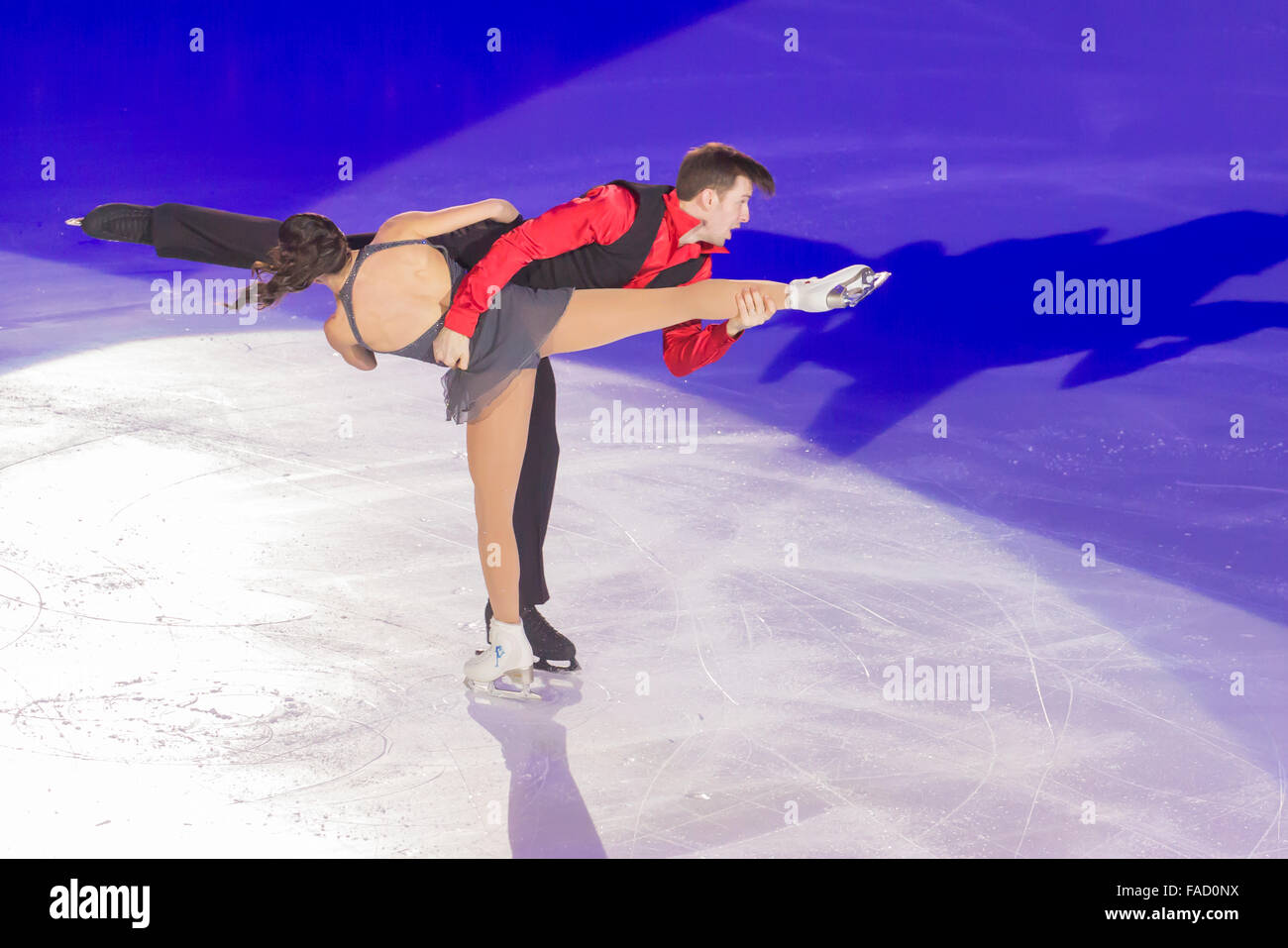 Valentina Marchei et Ondrej Hotarek champions de patinage libre Banque D'Images