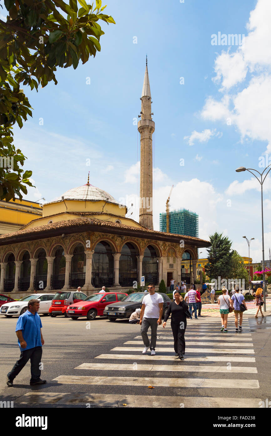 Tirana, Albanie. L'Et'hem Bey mosque. Banque D'Images