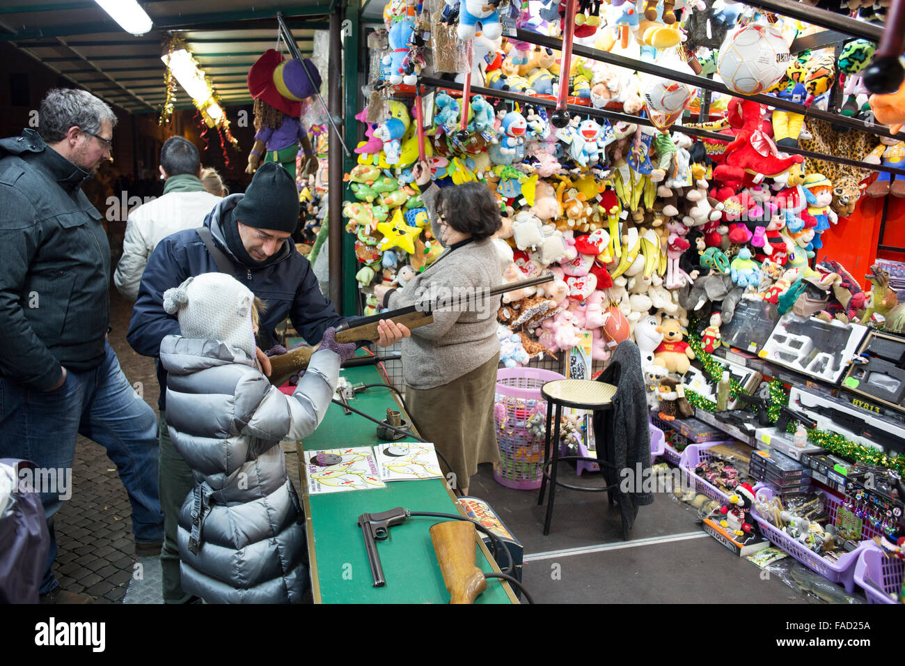 Galerie de tir dans un parc d'attractions en Italie Banque D'Images