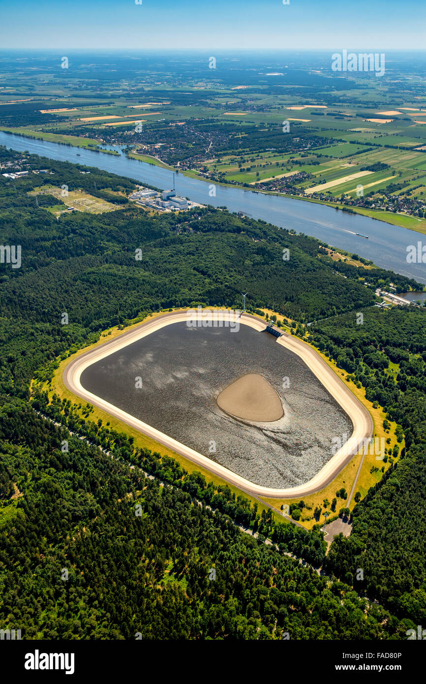 Vue aérienne, barrage, Geesthacht Energy Park, dans la région de Geesthacht de stockage par pompage de l'Elbe à Geesthacht, nuclear power plant Krümmel Banque D'Images Vue aérienne, barrage, Geesthacht Energy Park, dans la région de Geesthacht de stockage par pompage de l'Elbe à Geesthacht, nuclear power plant Krümmel Banque D'Images